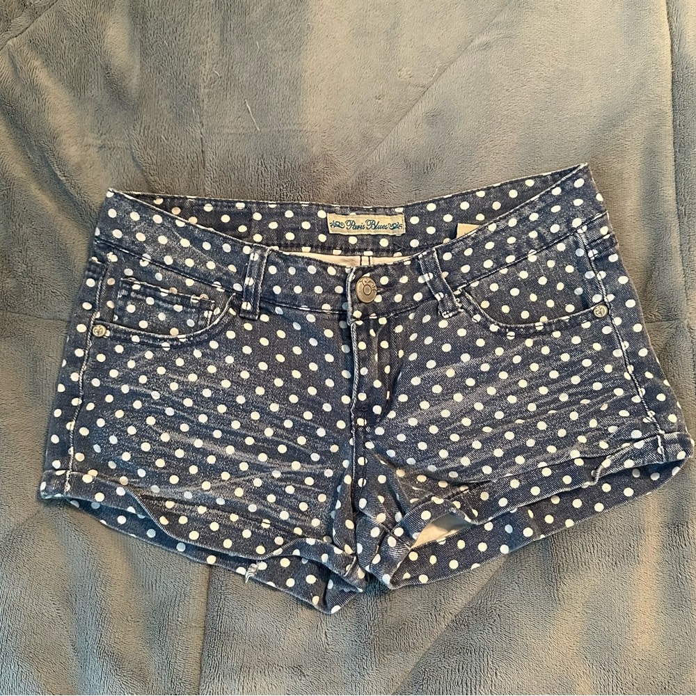 Paris Blues polka dot jean shorts